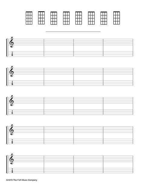 everybodys ukulele manuscript paper   chord charts  fjh  company