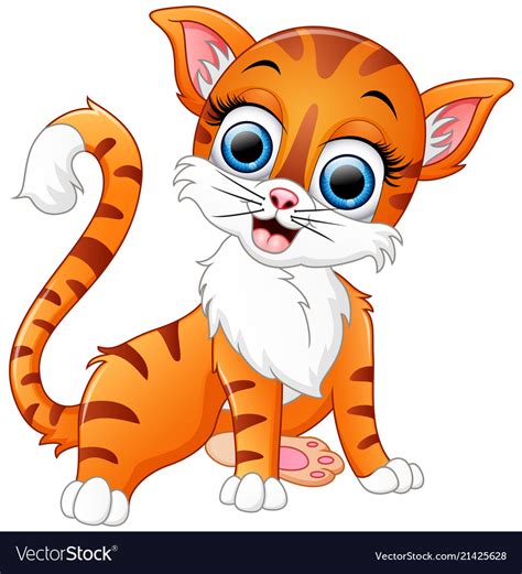cute cartoon cat standing royalty  vector image