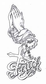 Rosary Hands Praying Drawing Coloring Tattoo Designs Kids Getdrawings sketch template