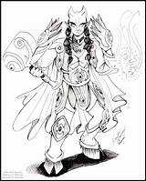 Paladin Draenei Warcraft sketch template