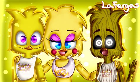 Old Chica Toy Chica And Phantom Chica Remake By Lafergas On Deviantart