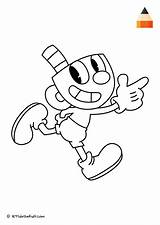 Coloring Mugman Cuphead Pages Draw Drawing Kids Step Cute Choose Board Letsdrawkids sketch template