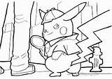 Pikachu Detective Coloring sketch template