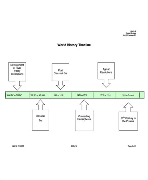 history timeline templates   word  format