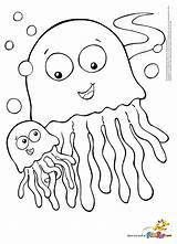 Jellyfish Coloring Pages Drawing Kids Color Printable Print Animals Cute Realistic Getdrawings Paintingvalley sketch template