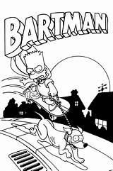 Bartman Simpson Coloring Pages Para Colorear Simpsons Bart Con Perro Ayudante Santa Claus Patineta Template sketch template