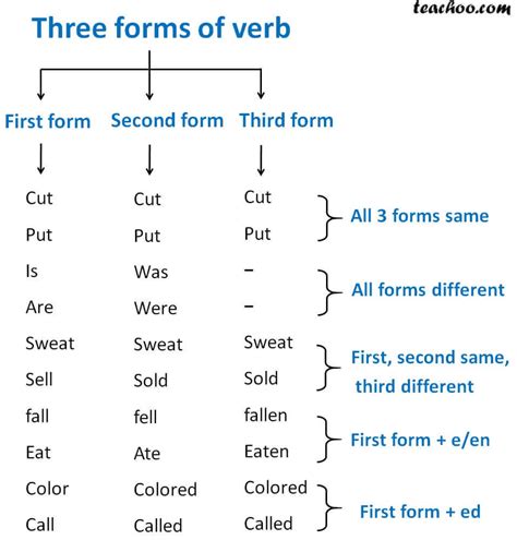 forms  verbs  types  examples teachoo