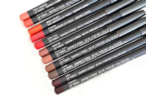 mac lip liner collection  swatches devoted  pink
