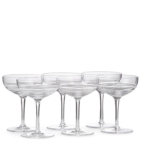 Set Of Six Crystal Coupes Glassware The Wolseley