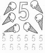 Worksheets Number Tracing Coloring Five Preschool Kindergarten Toddler Crafts Comment First sketch template