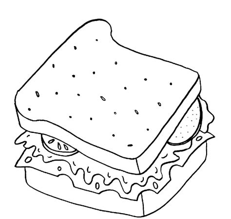 sandwich coloring pages learny kids