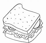 Sandwich Clipart Coloring Colouring Pages Picnic Food Book Clip Picolour Hamburger Line Drawing sketch template