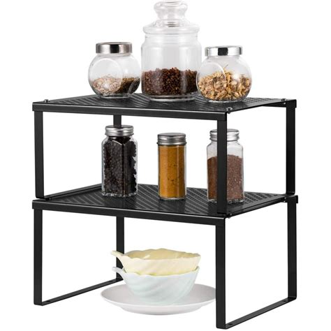 kitchen cabinet  counter shelf organizer expandable stackable