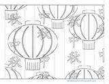 Festival Coloring Chinese Moon Lanterns Pages Autumn Mid Lantern Craft Year Crafts Kids Activities Mooncake Lunar Paper Printable Color Templates sketch template