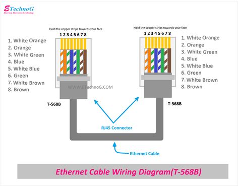 ethernet cable wiring diagram  color code  cat cat etechnog