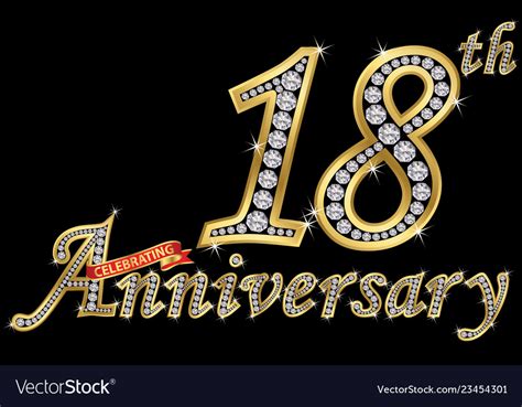 celebrating  anniversary golden sign vector image