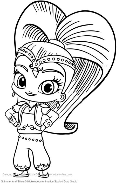 shimmer and shine coloring sketch coloring page