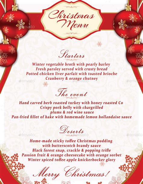 christmas menu template  oloreon graphicriver