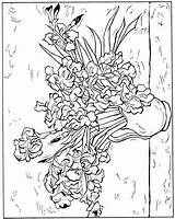 Gogh Vincent Kleurplaten Kleurplaat Irissen Malvorlage Pintor Coloringhome Irises Adulti Clases Bambino Salvato Starry Sternennacht Pinturas Kleurplaatjes Malvorlagen Art65 Sunflowers sketch template