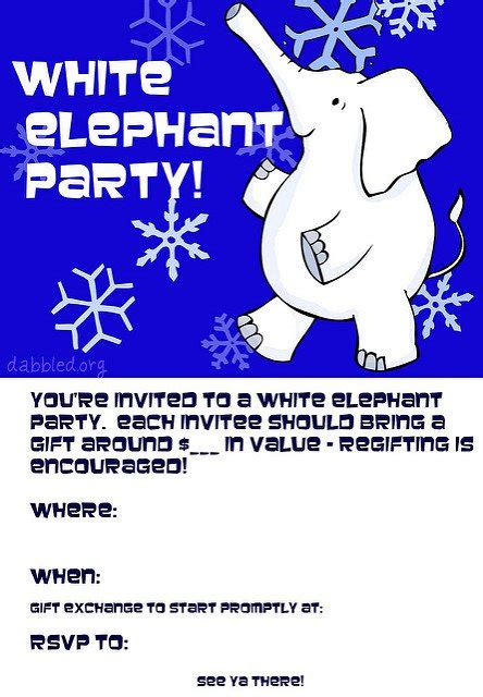 white elephant party invitations templates invitation design blog