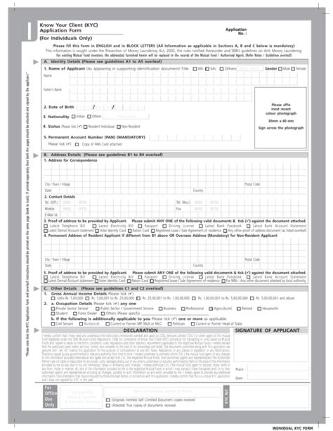 client kyc application form  individuals