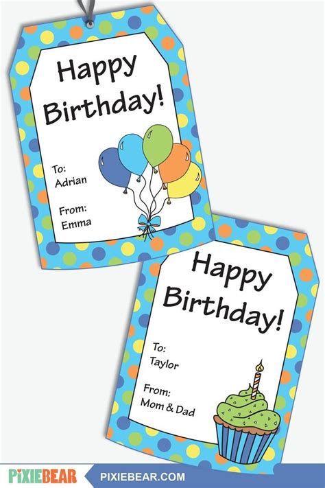 birthday gift tags personalized gift tags personalized birthday