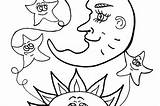 Coloring Moon Sun Pages Library Clipart sketch template