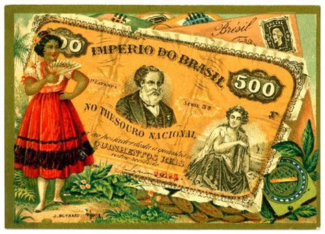 french tradecard banknotes brazil