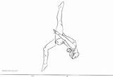 Coloring Gymnastics Pages Beam Girl Balance Printable Kids sketch template