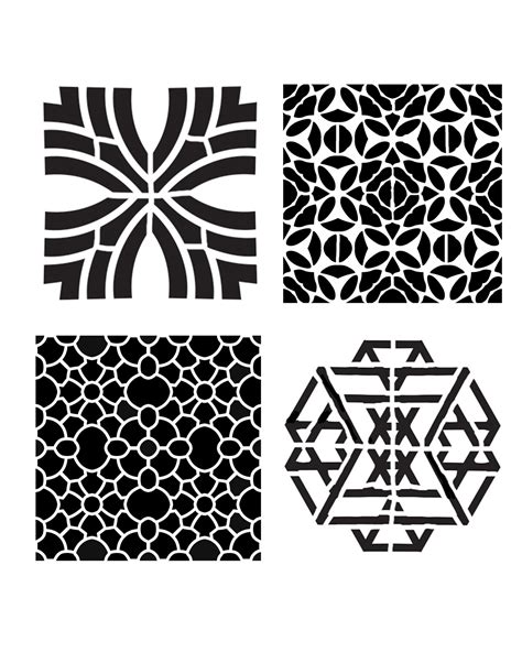 modern pattern minis  stencil