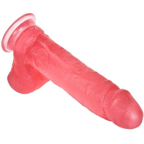 crystal jellies ballsy cock w suction cup 8 pink sex