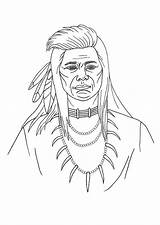 Native American Coloring Pages Indian Indians Printable Edupics Color sketch template