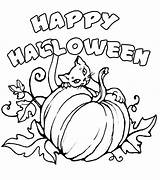 Halloween Coloring Pages Pumpkin Printable Happy Kids sketch template
