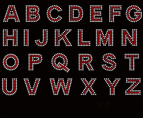 bold letter alphabet arial font red  clear outline