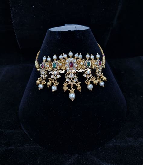 Indian Flat Diamonds Bridal Choker Cum Bajuband