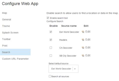 setting   searchable feature layer  configurable apps
