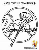 Coloring Baseball Pages Mlb Yankees Logo York Yescoloring Kids Sports Teams Ny sketch template