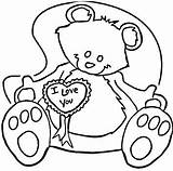 Coloring Pages Teddy Valentine Printables Bear People sketch template
