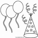 Coloring Balloons Party Hat Pages Birthday Balloon Streamers Year Happy Chinese Years Canada Leap Independence Getcolorings Print Color Printable Bigactivities sketch template