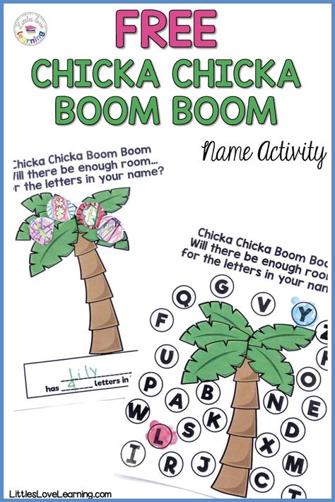 printable  chicka chicka boom boom  preschool