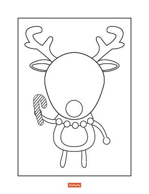reindeer cartoon coloring pages  getdrawings