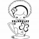 Coloring Stamping Rubber Teacup Girl Bella Stamp Pages Book sketch template