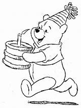 Birthday Coloring Pages Happy Printable Mom Kids Drawing Disney Pooh Drawings Cake Gif Getdrawings sketch template