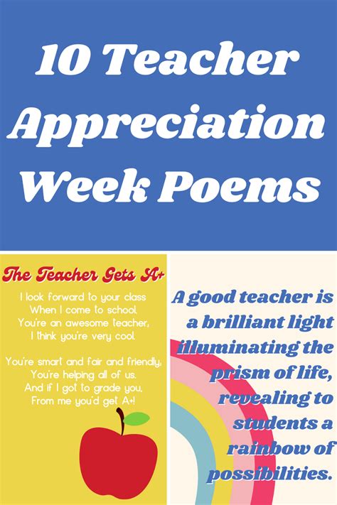 thoughtful teacher appreciation week poems darling quote