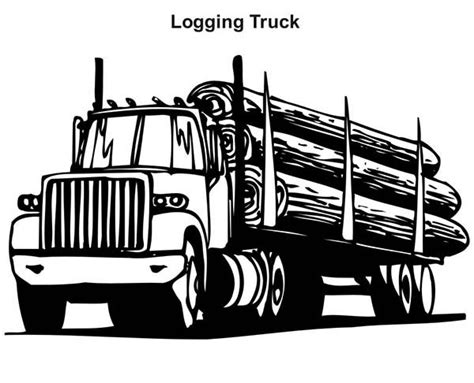 logging truck  semi truck coloring page  print