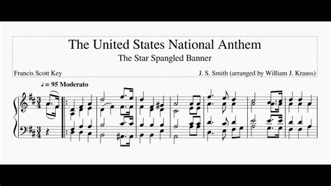star spangled banner national anthem usa sheet  hymn usa