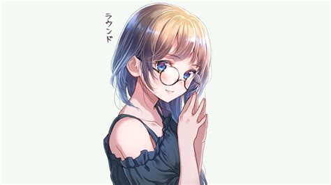 1920x1080 Anime Girls Artwork Blue Hair Glasses Wallpaper