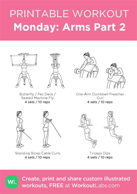 Monday Arms Part 2 Gym Workout Plan For Women Workout Gym Routine