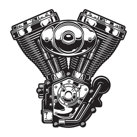 vector vintage motorcycle engine template