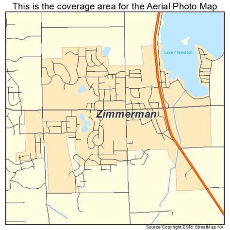 aerial photography map  zimmerman mn minnesota